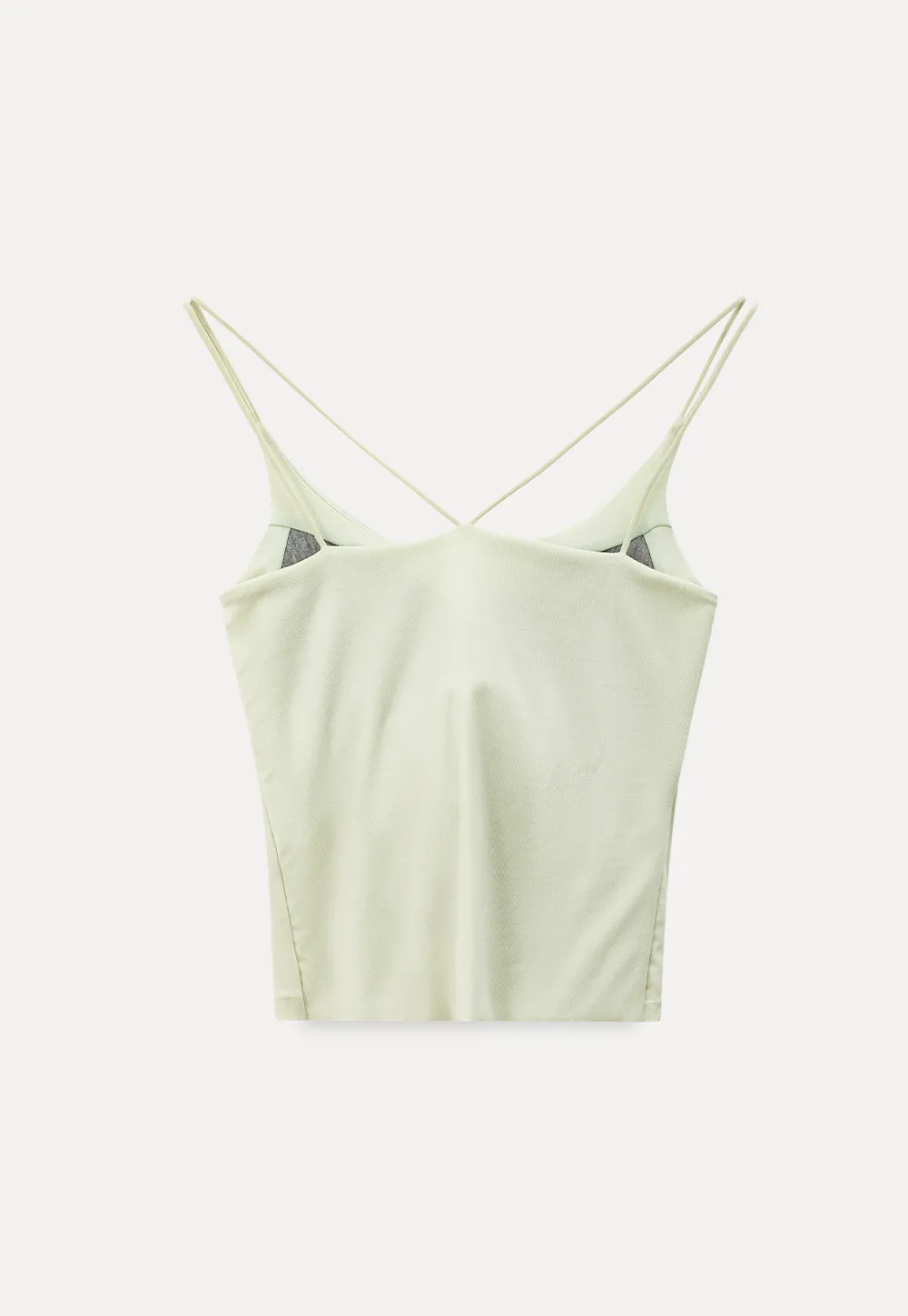 Thin strap scoop neck fitted tank top