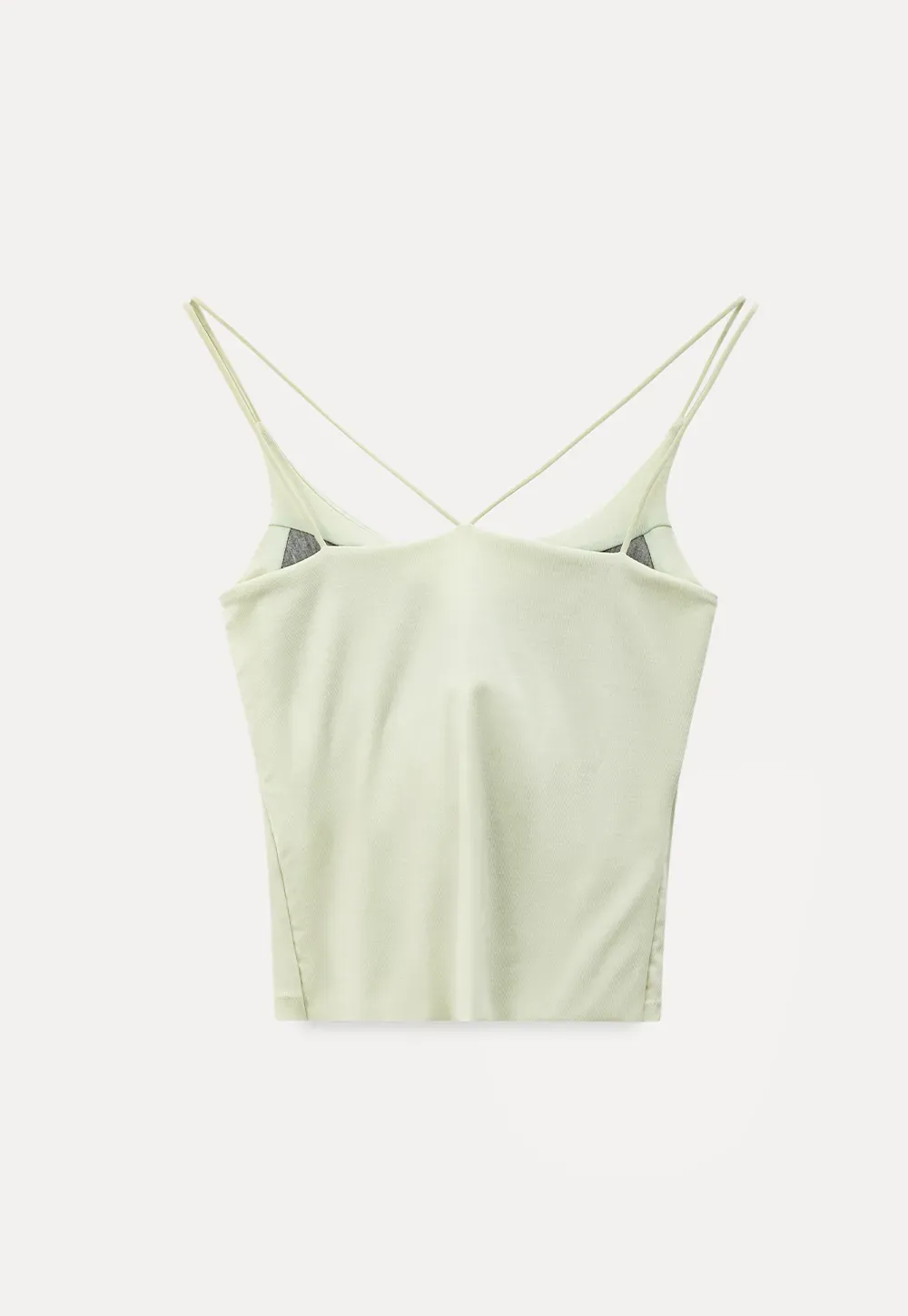 Thin strap scoop neck fitted tank top