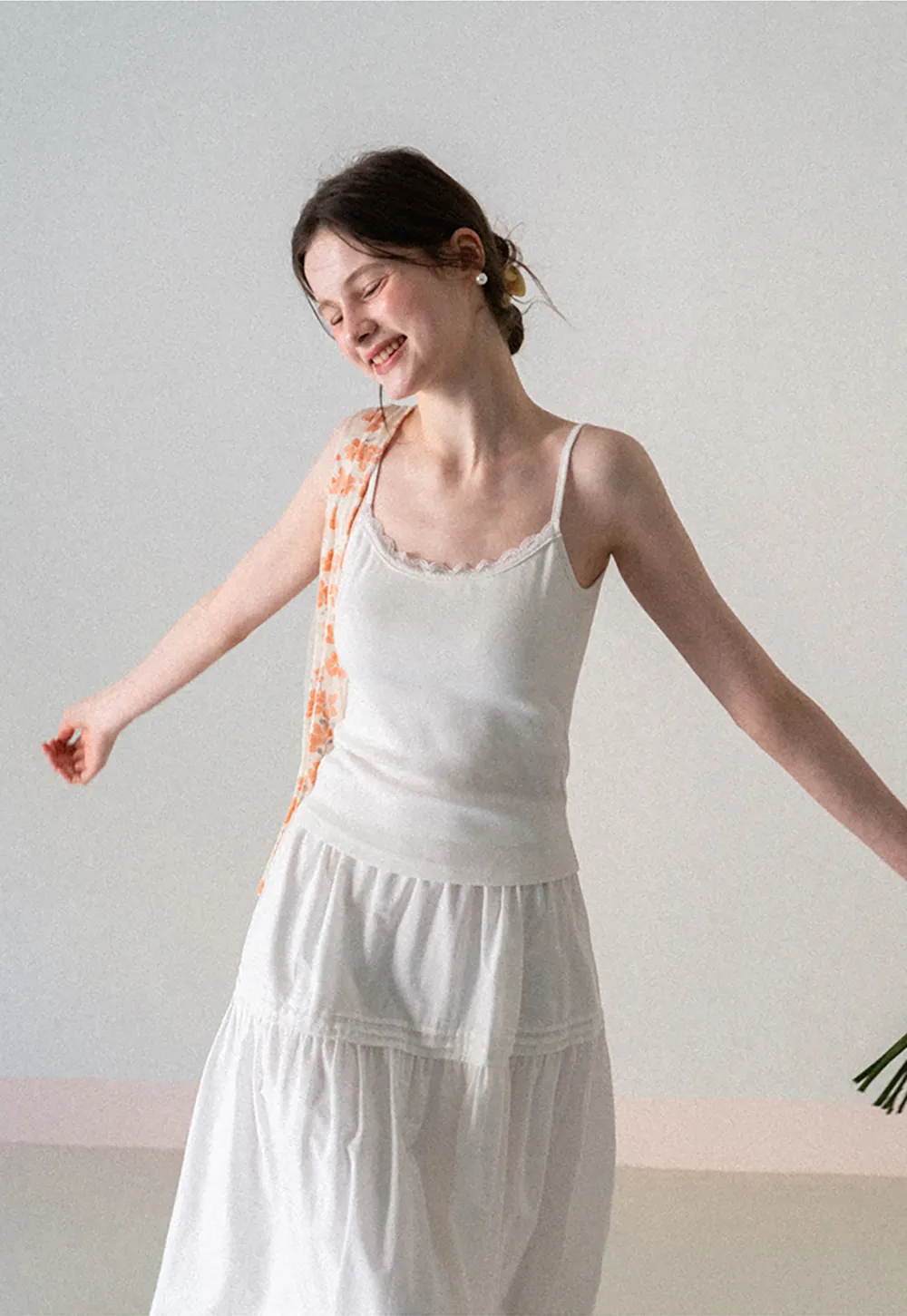 Lace Trimmed Sleeveless Camisole Top