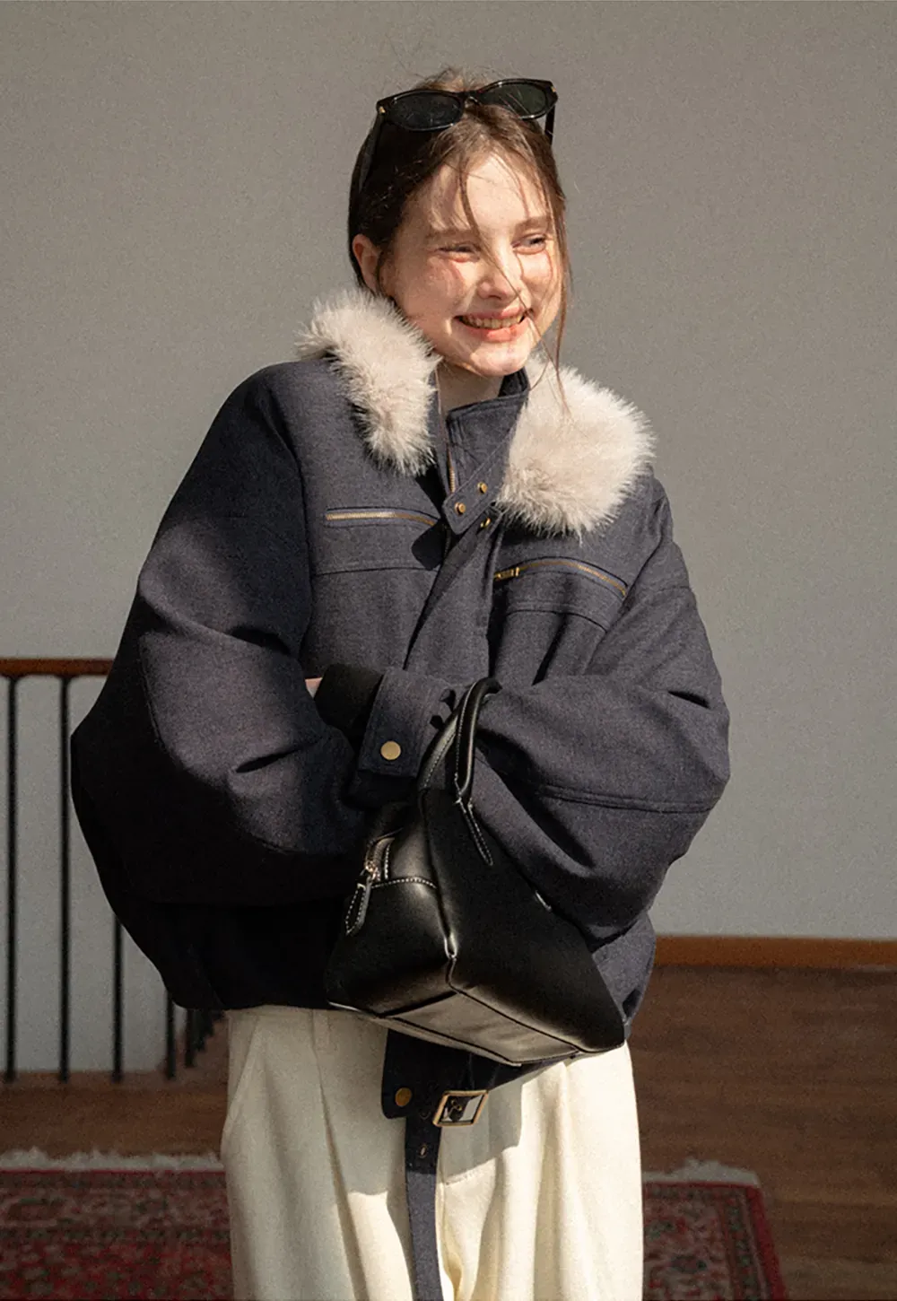 Dark Denim Wide-Leg Pants