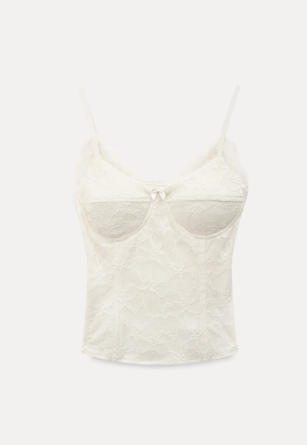 Lace Trimmed Corset Style Tank Top