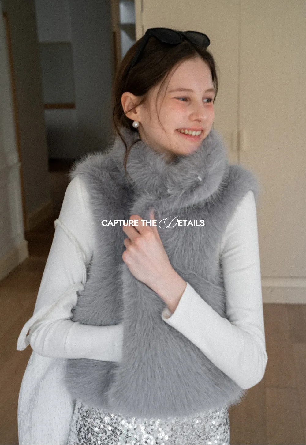 Fur Vest with High Collar Design