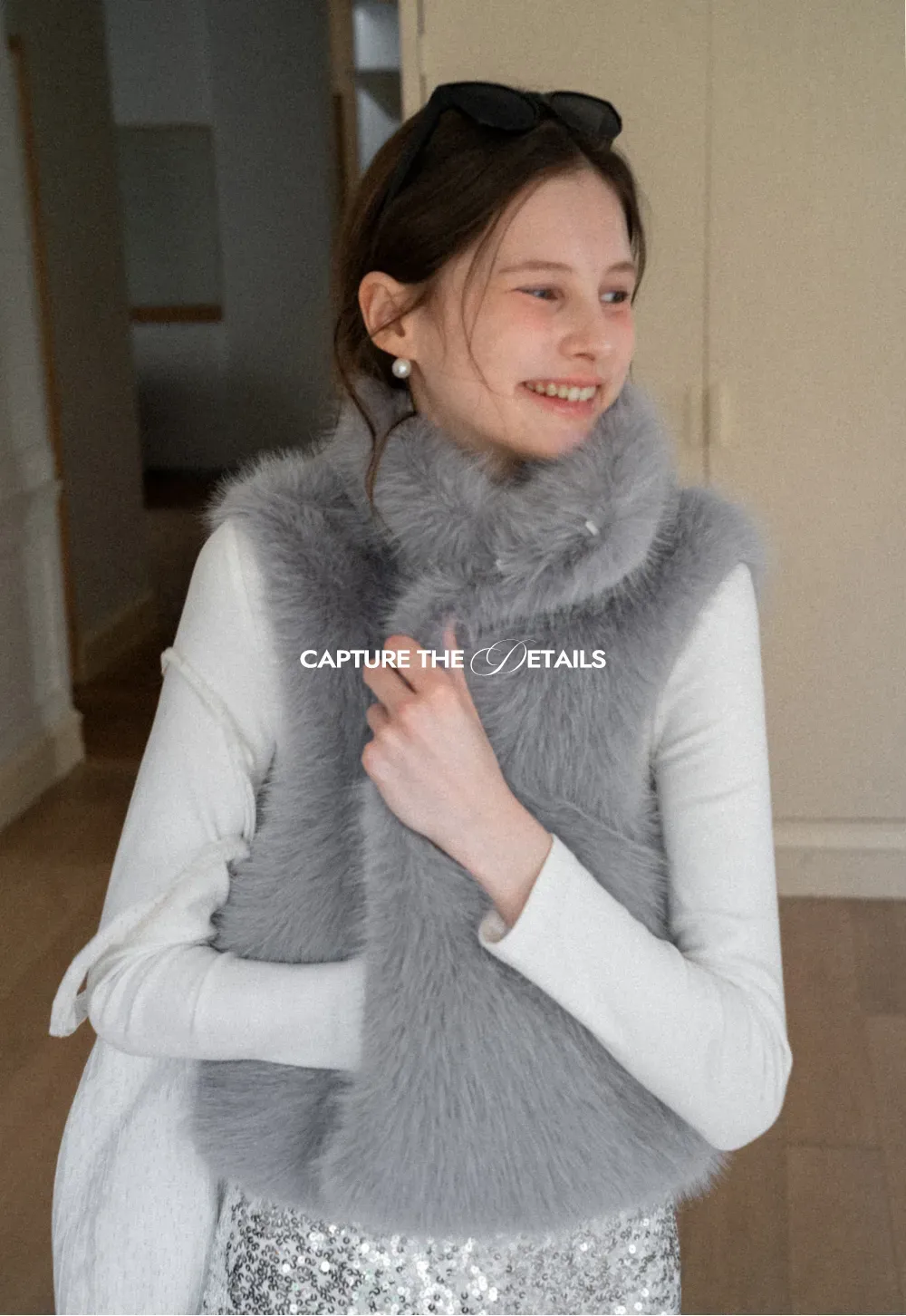 Fur Vest with High Collar Design