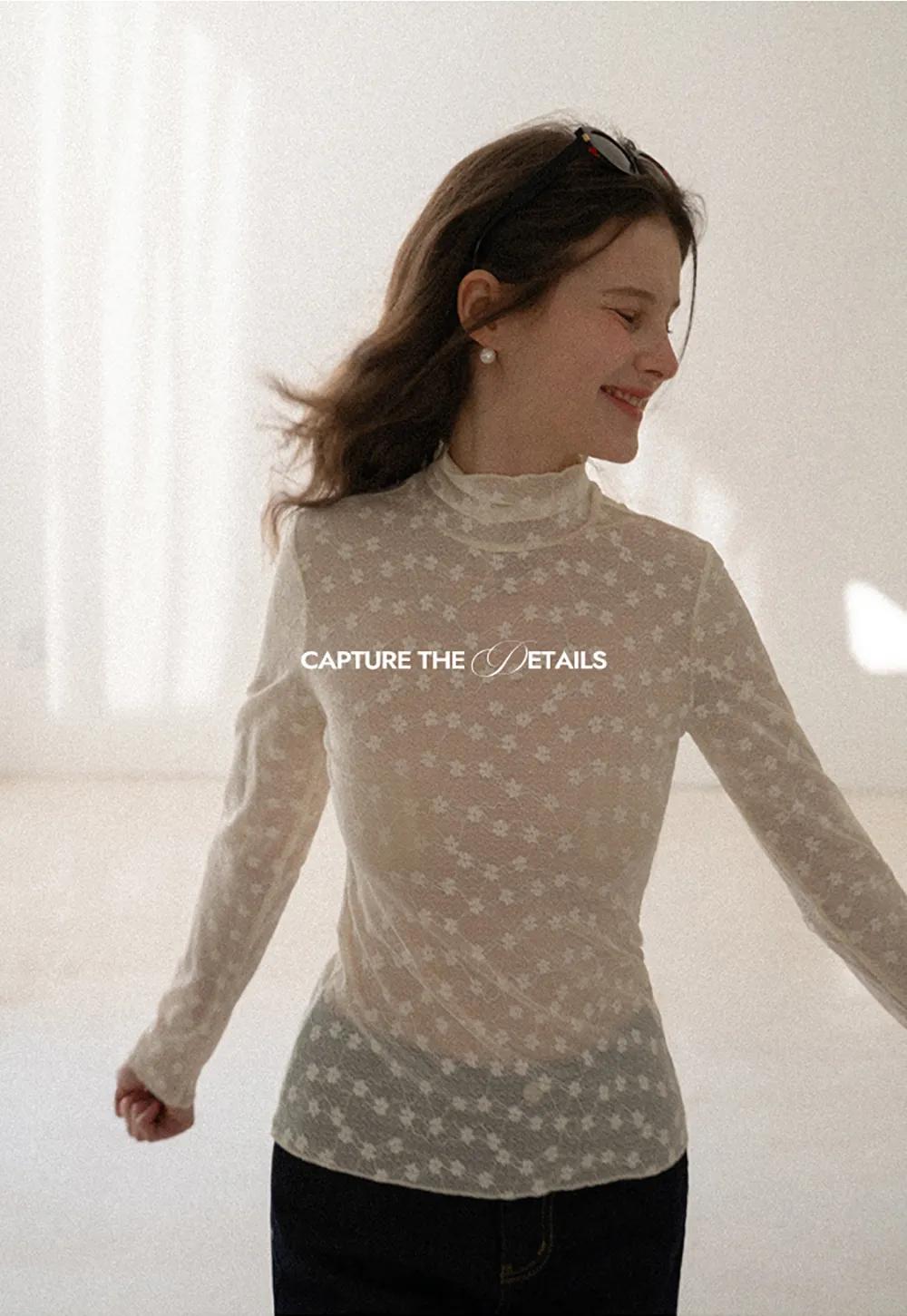 Sheer Star Print Long Sleeve Top