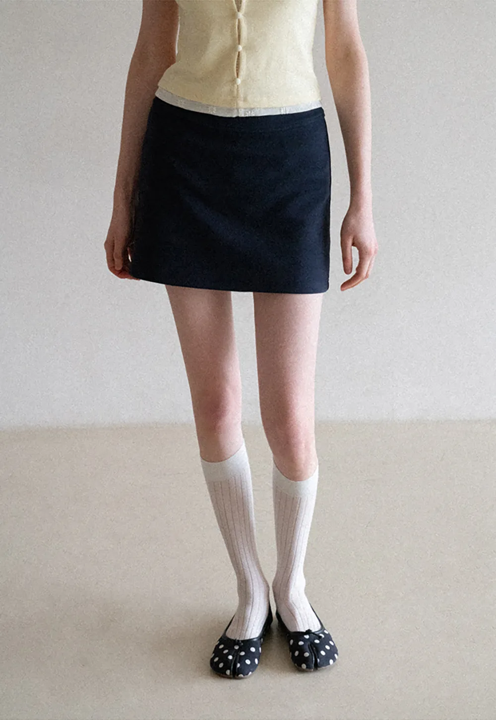 A-line mini skirt with elastic waistband