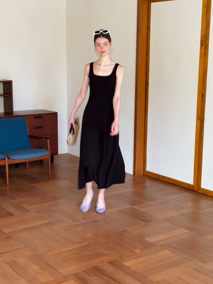 Square Neck Sleeveless Maxi Dress