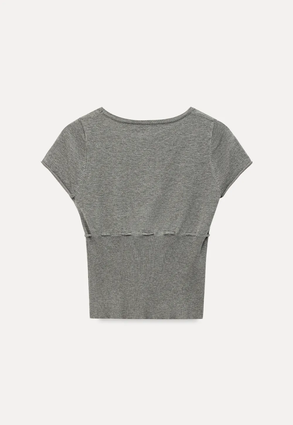 Short Sleeve Knit Cardigan with Front Buttons and Waist Tie