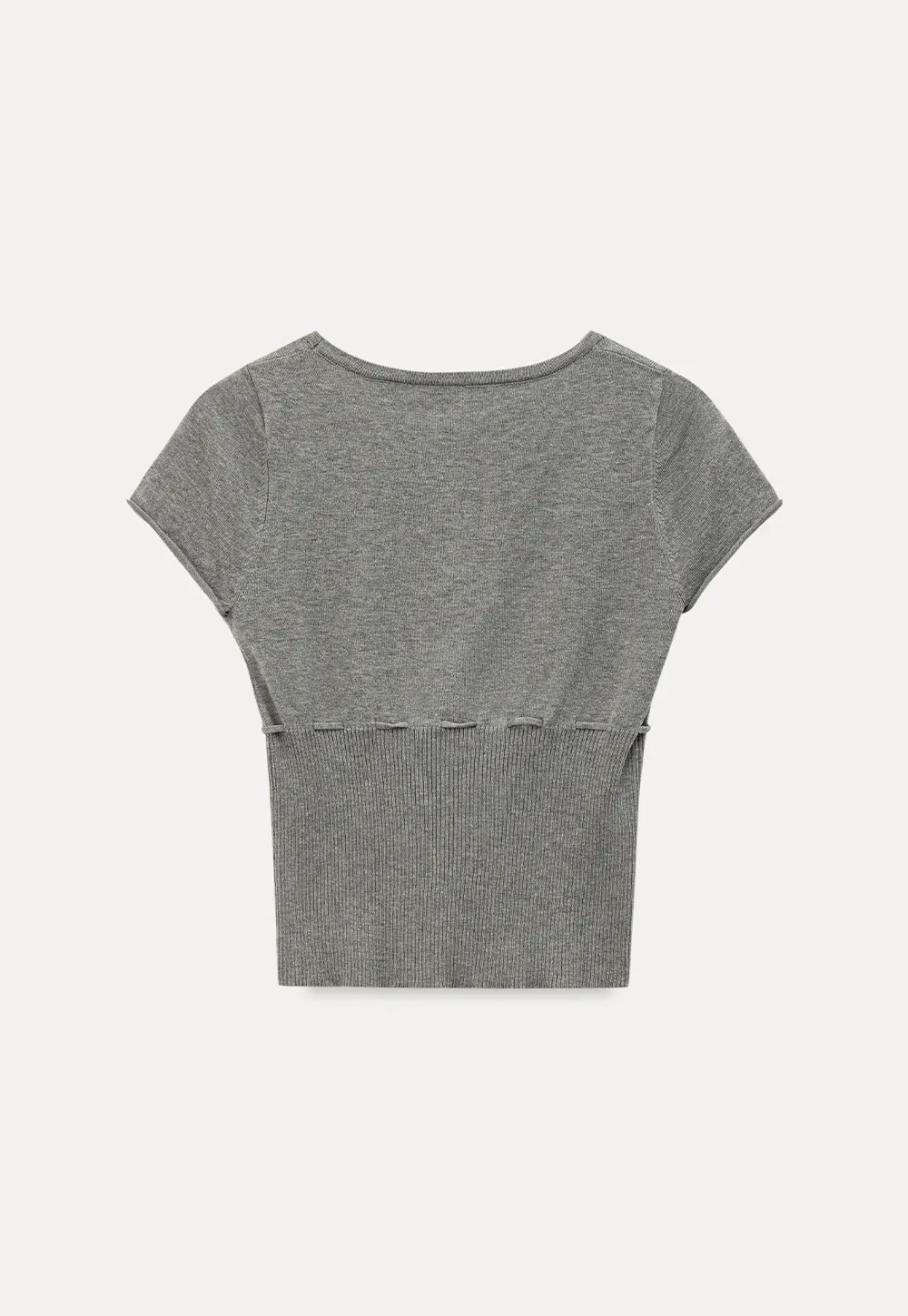 Short Sleeve Knit Cardigan with Front Buttons and Waist Tie