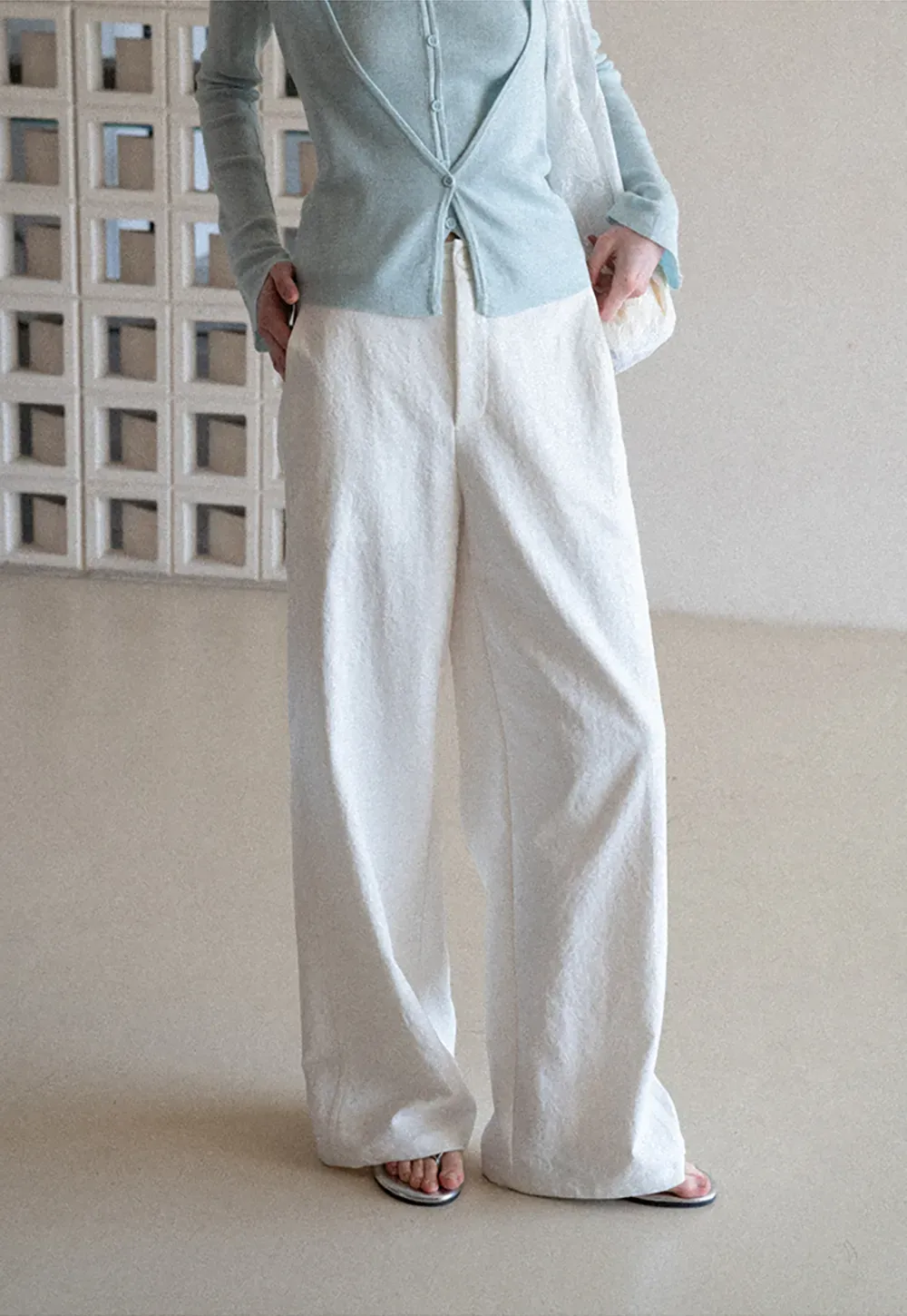 Wide Leg Casual Pants with Front Pockets