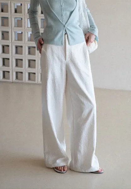 Wide Leg Casual Pants with Front Pockets