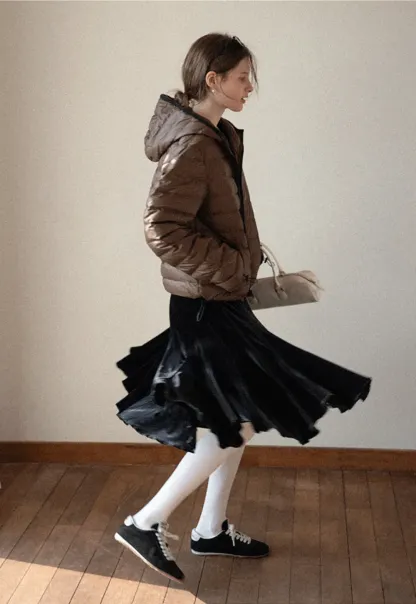 Velvet Pleated Mini Skirt