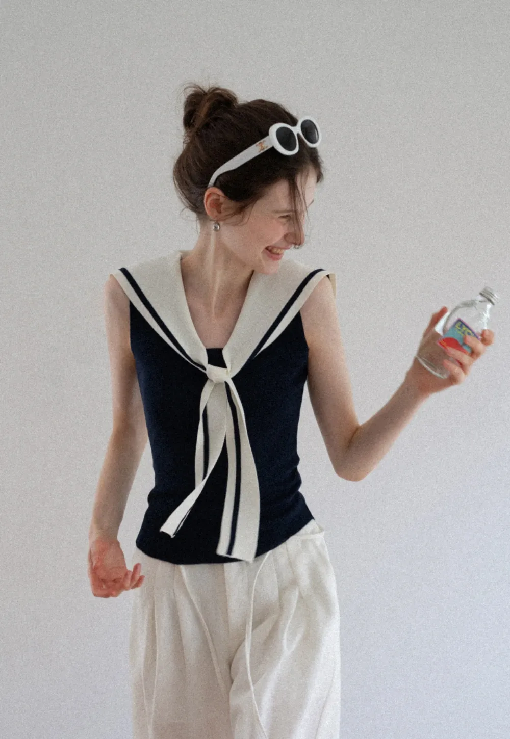 Women's Sailor-Scarf Knit Top Tank