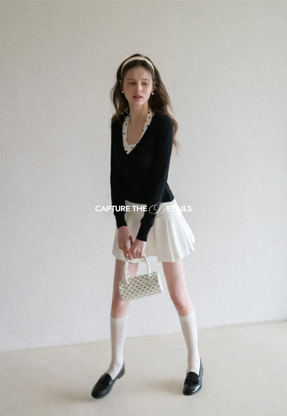 Woolen Knit Sweater and Polka Dot Tank Top