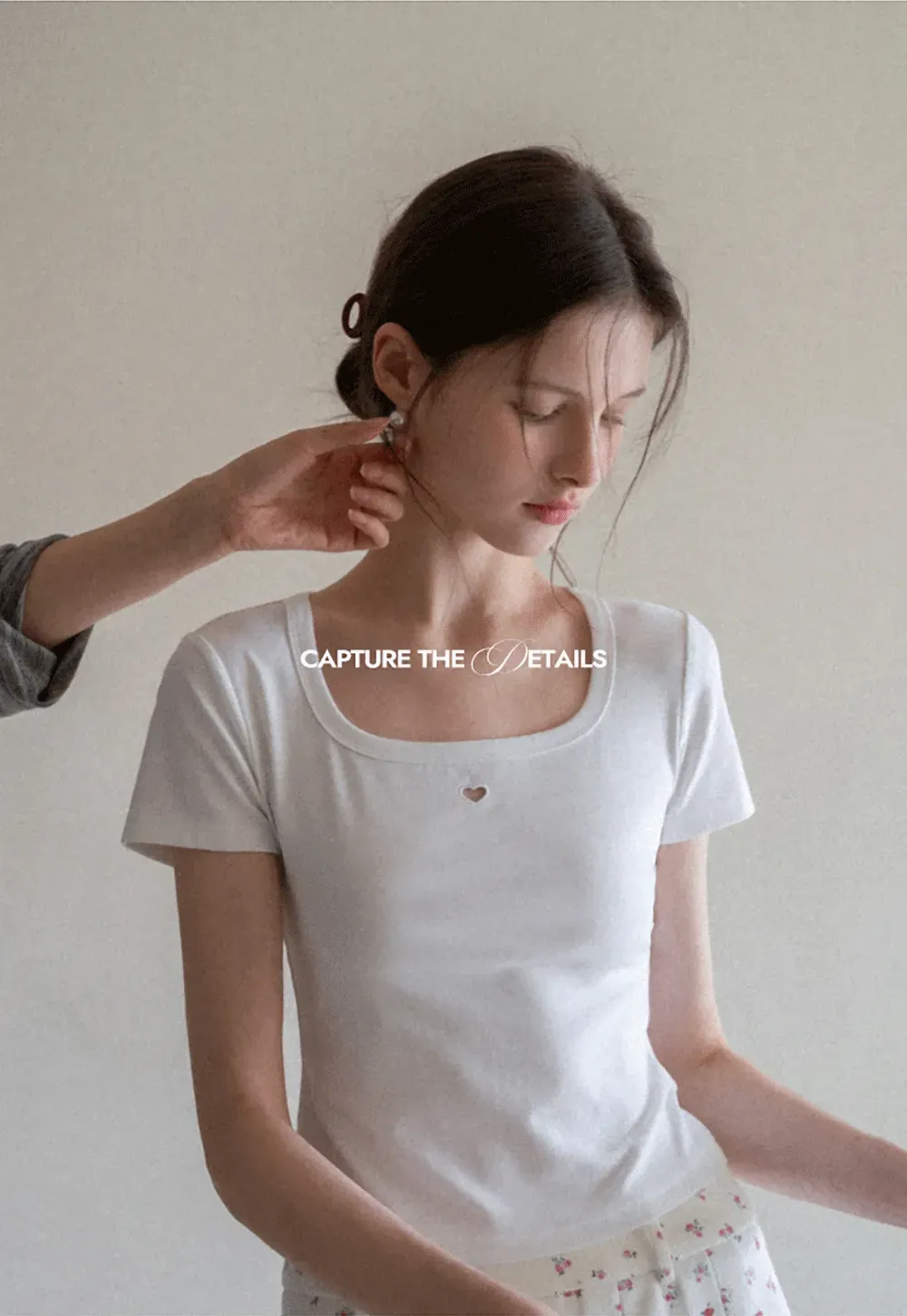 Short Sleeve Crop Top with Square Neckline