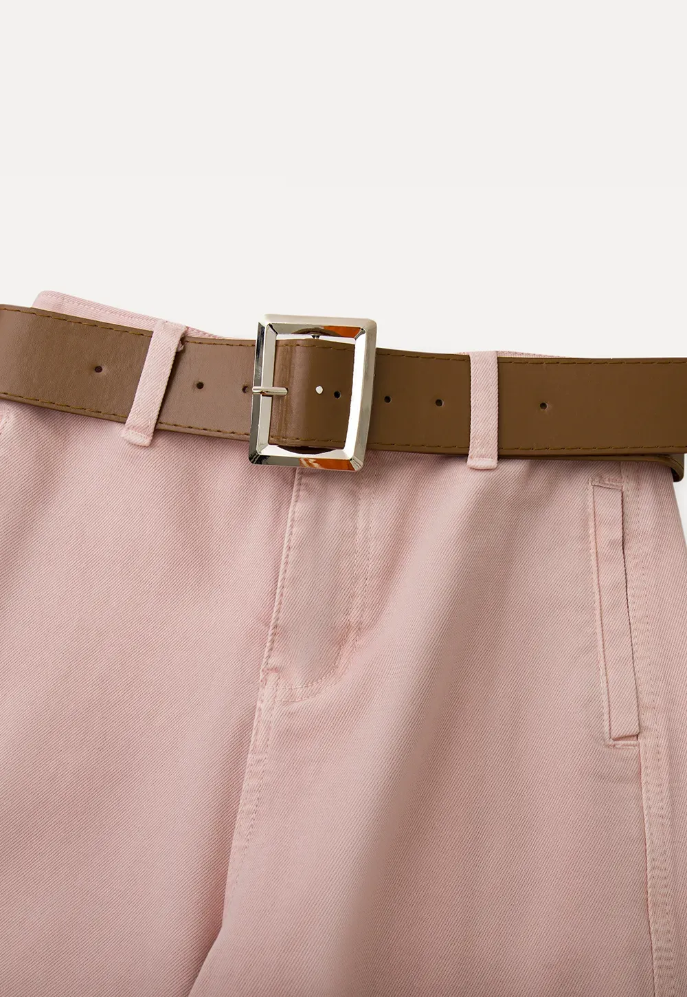 Wide leg high waist denim jeans with belt loop design