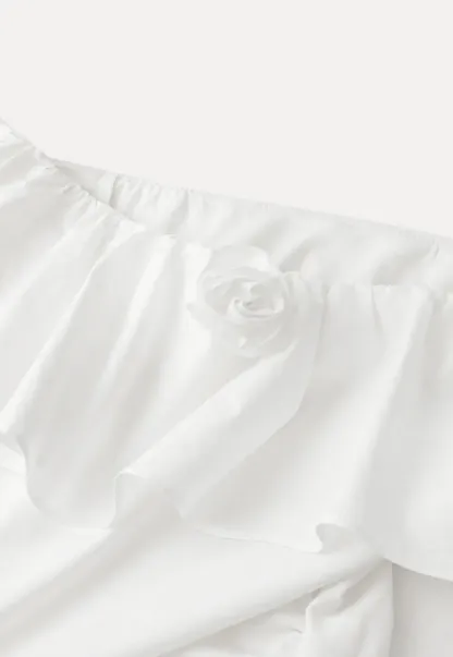 Off Shoulder Ruffled Top with Long Sleeves