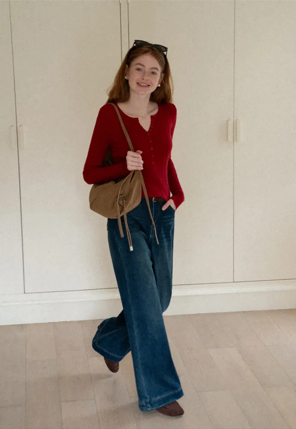 Wide Leg Denim Jeans with Belt Loop