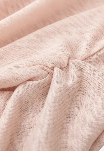 Long sleeve off shoulder draped knit top