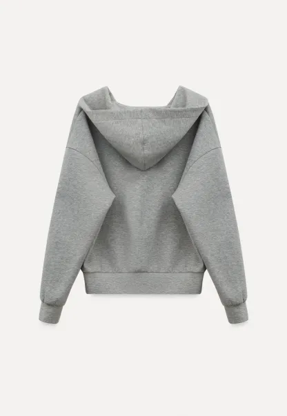 Hoodie with drawstring neckline and long sleeves
