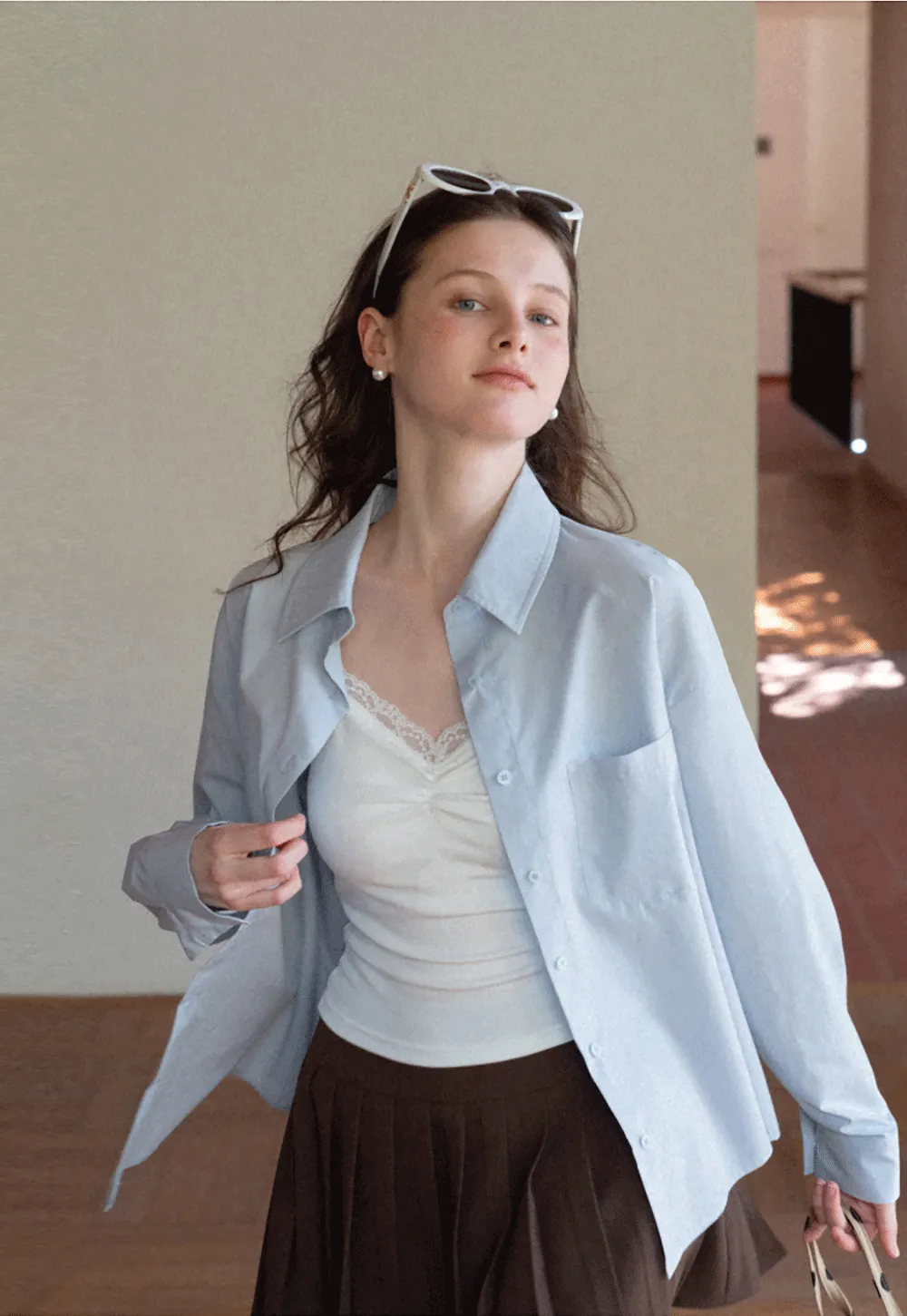 Classic button down shirt with rolled sleeves