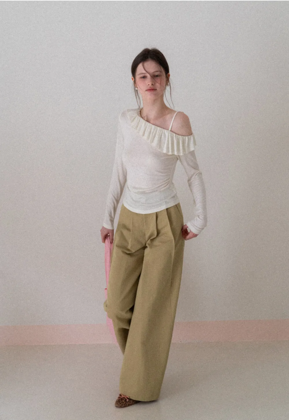 Wide Leg Pleated Casual Pants