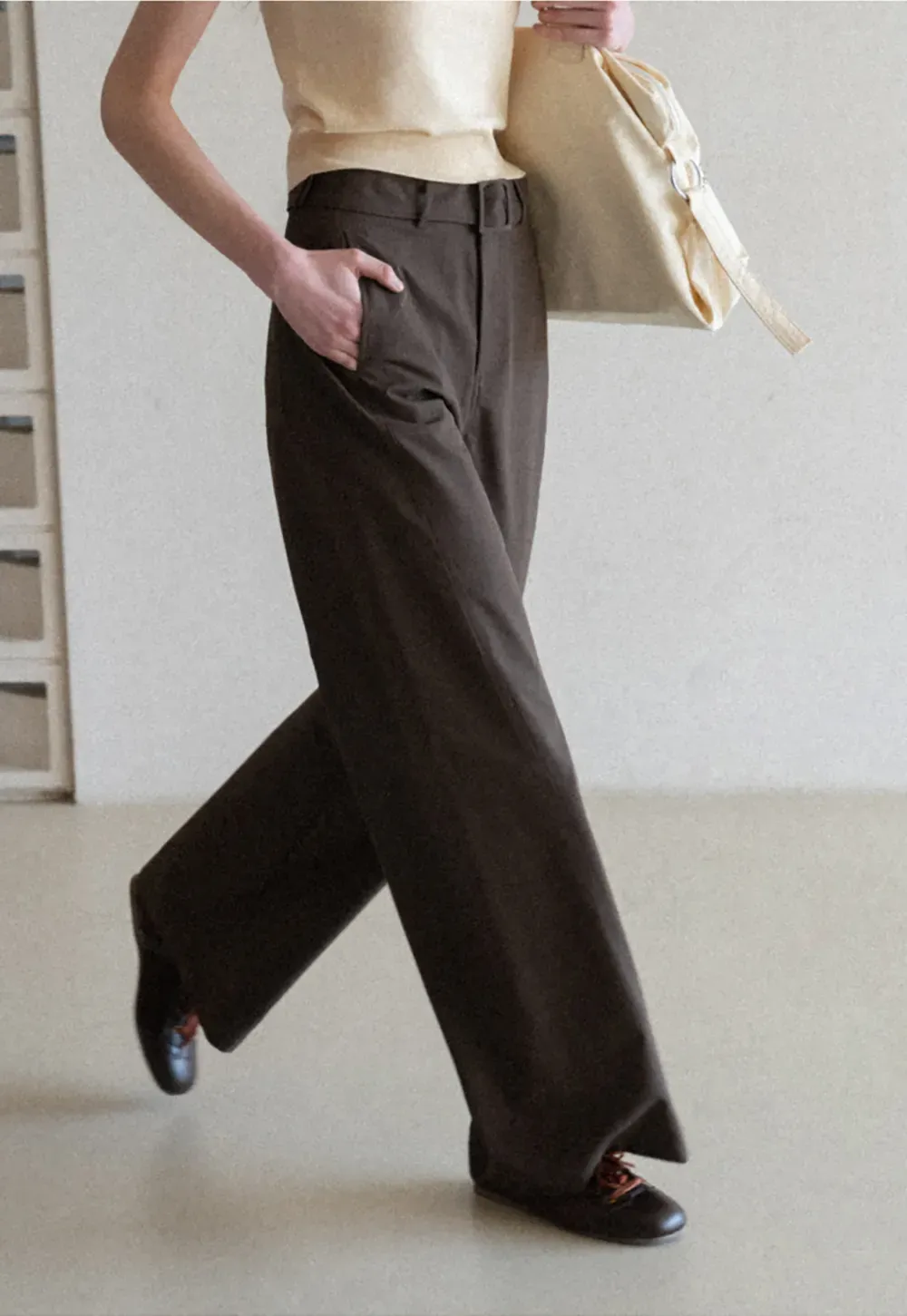 Wide Leg Casual Pants with Belted Waist
