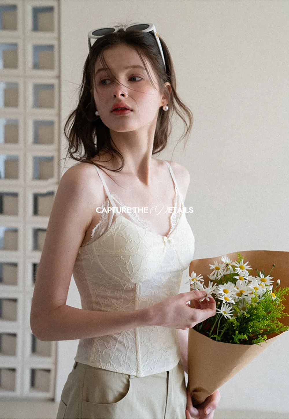 Lace Trimmed Corset Style Tank Top