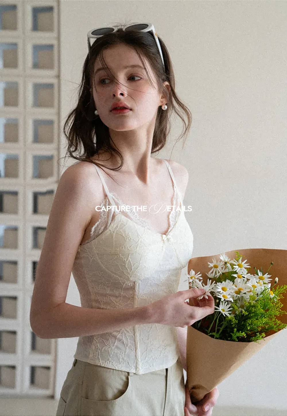 Lace Trimmed Corset Style Tank Top