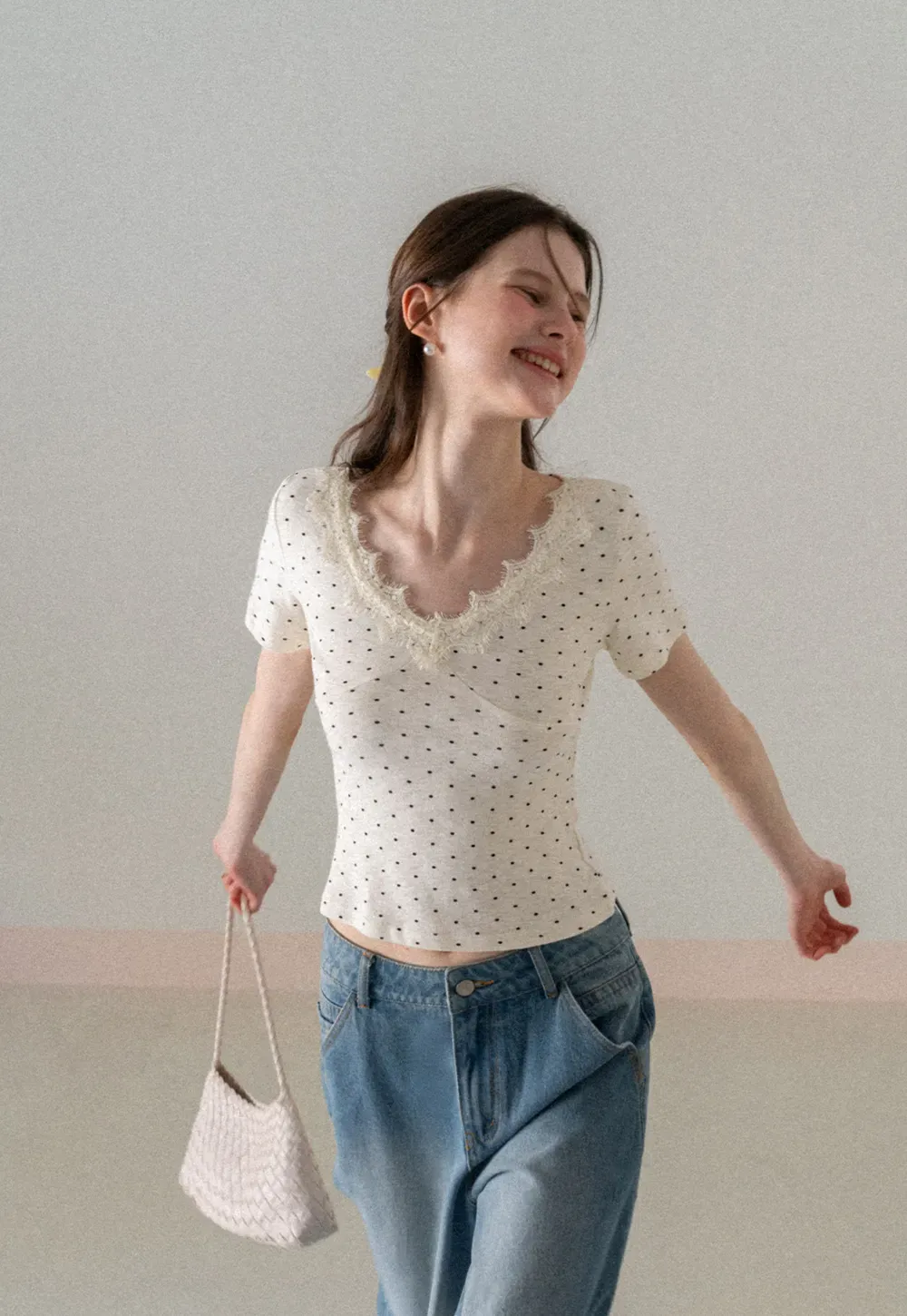 Polka Dot Short Sleeve T Shirt