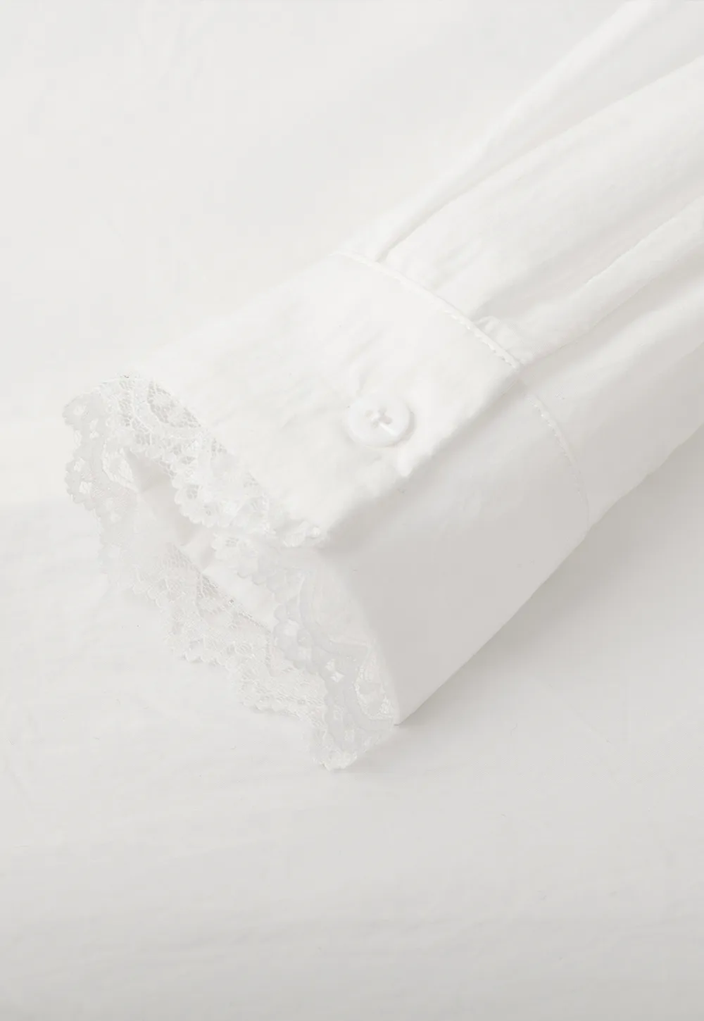 Elegant Lace Trim Button Down Shirt