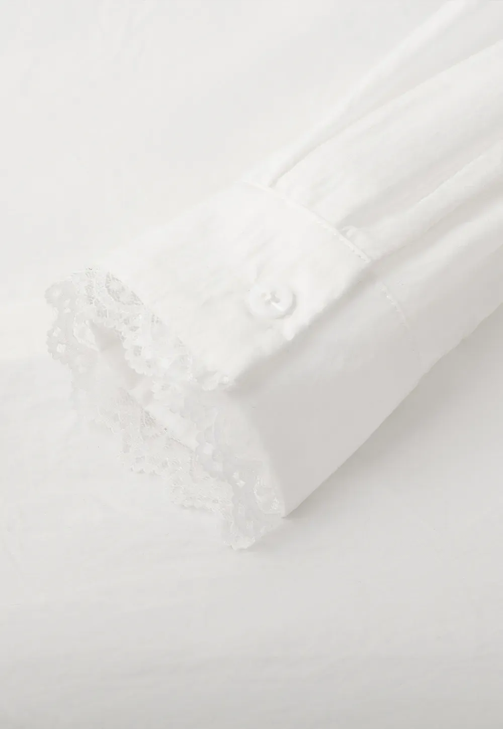 Elegant Lace Trim Button Down Shirt