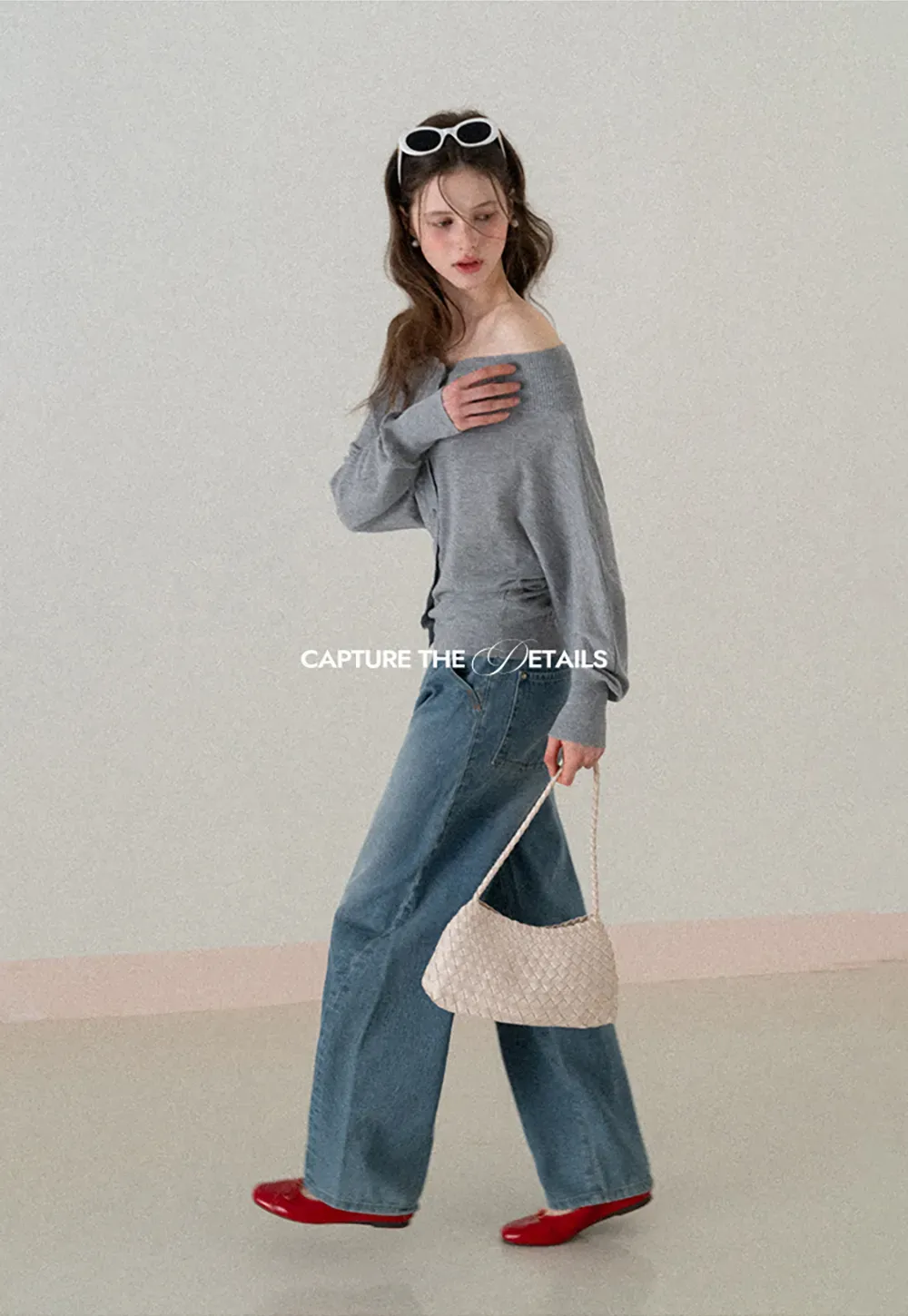 Off Shoulder Knit Cardigan with Button Front