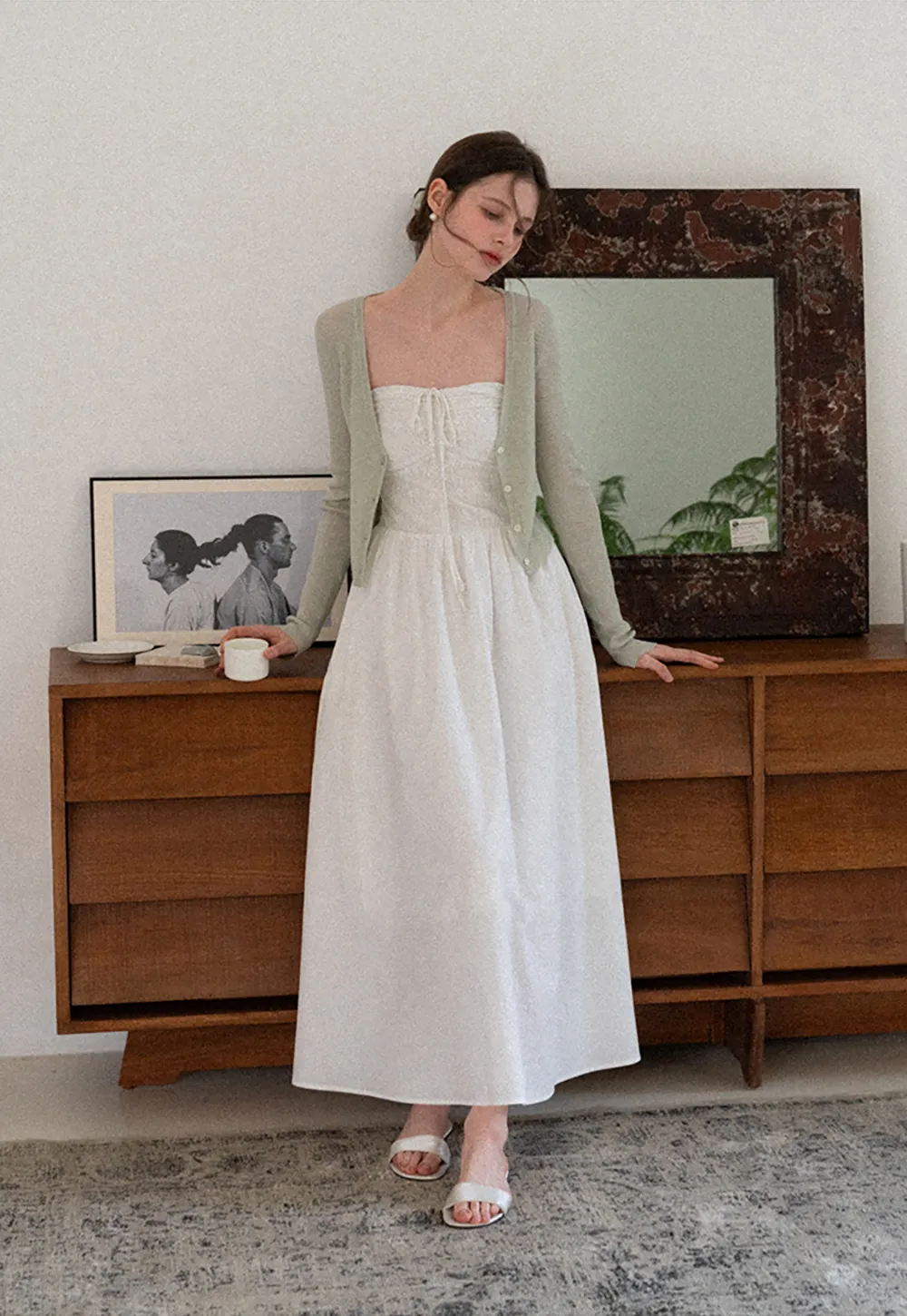 Strapless Maxi Dress with Front Bow Detail