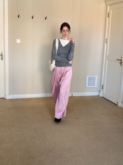 V Neck Long Sleeve Knit Sweater