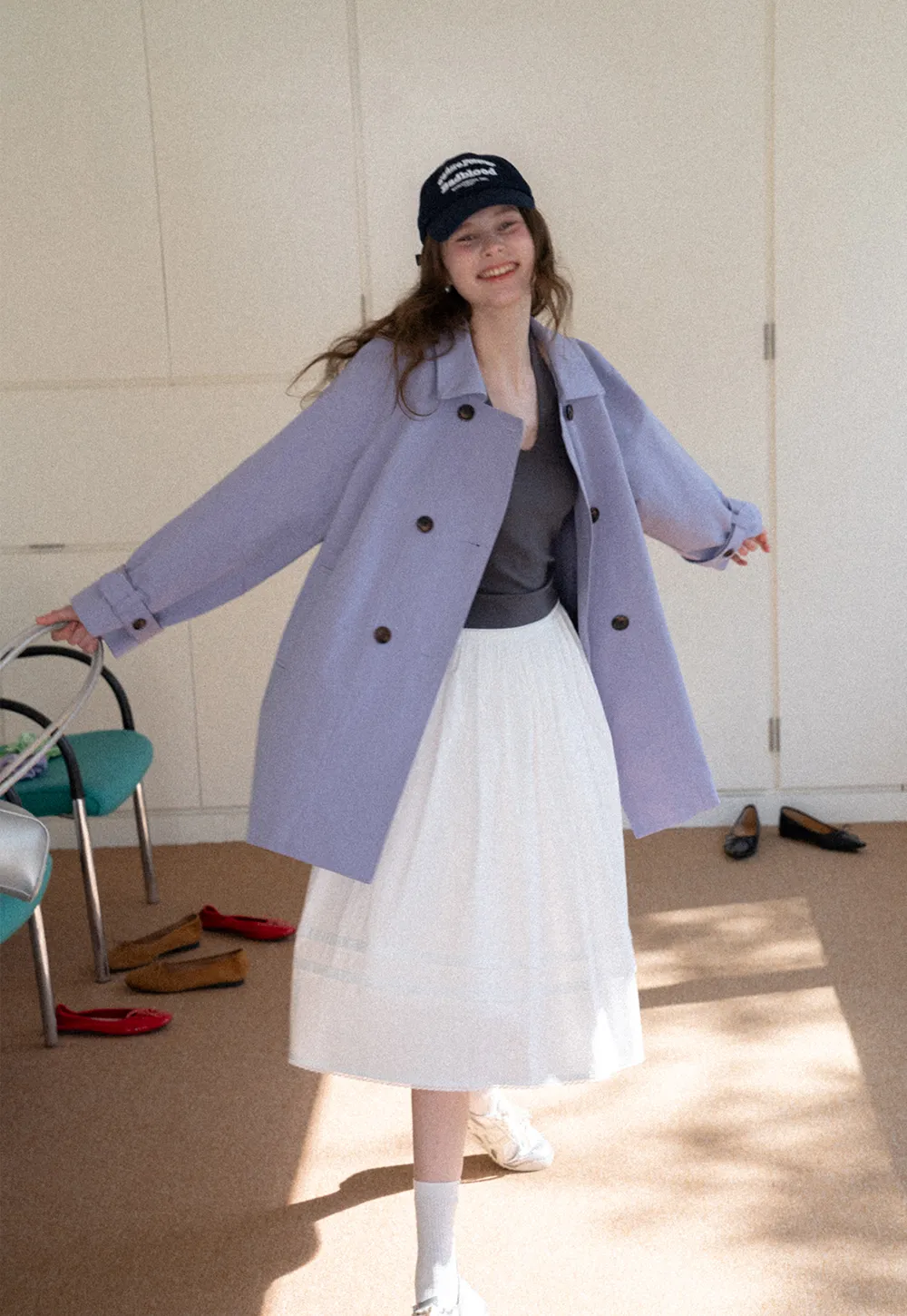 Elegant Double Breasted Short Jacket