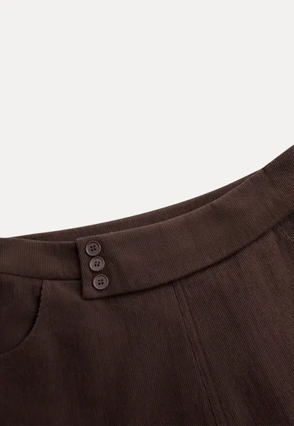 High Waist Corduroy Wide Leg Pants