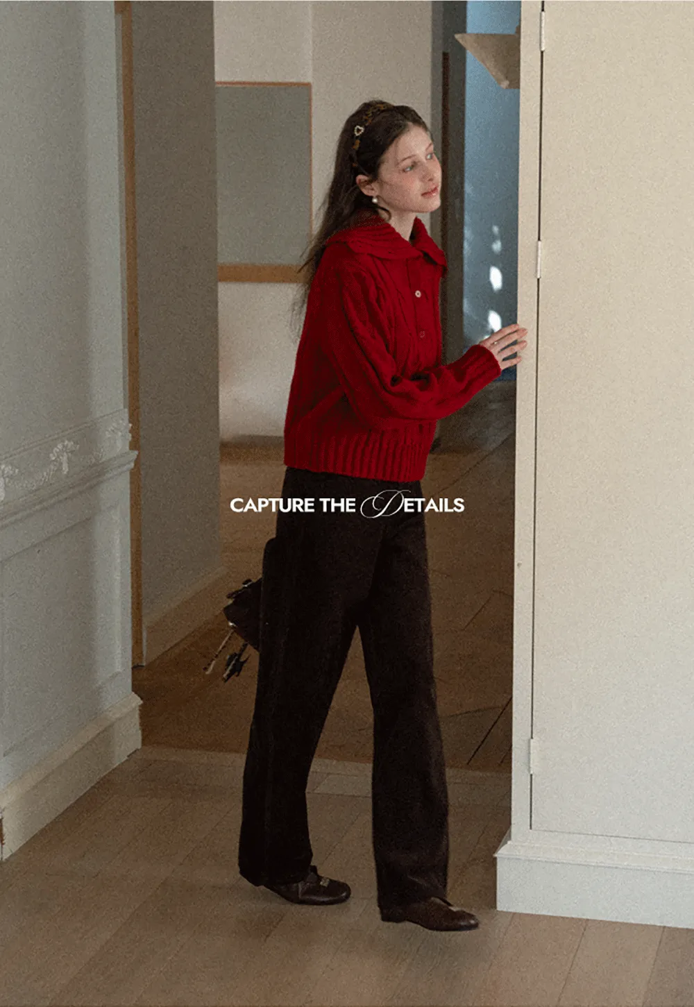 Cable Knit Turtleneck Sweater with Ribbed Sleeves and Hem