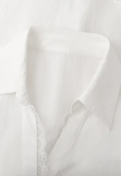 Elegant Lace Trim Button Down Shirt