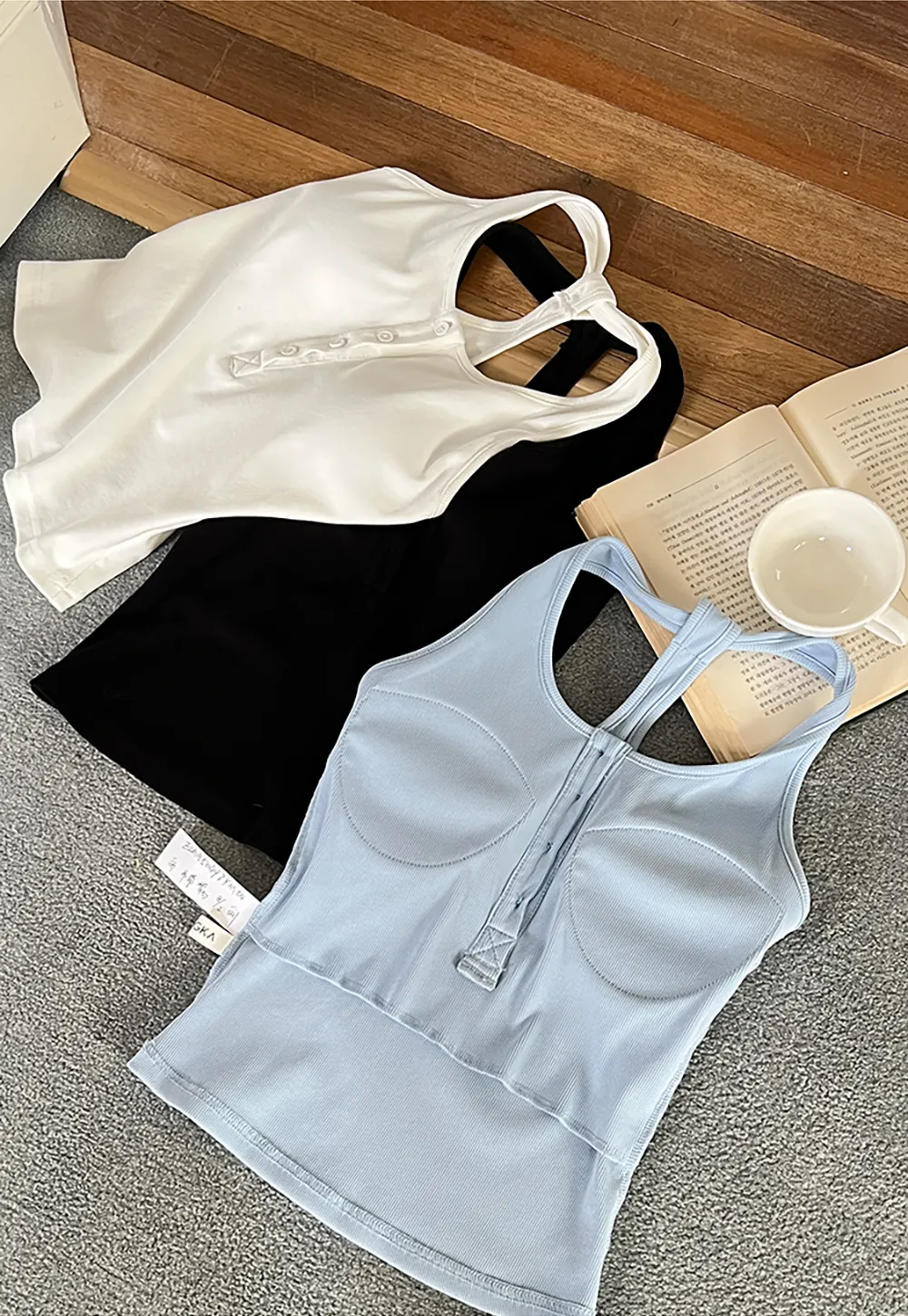 Sleeveless Halter Neck Top with Front Placket