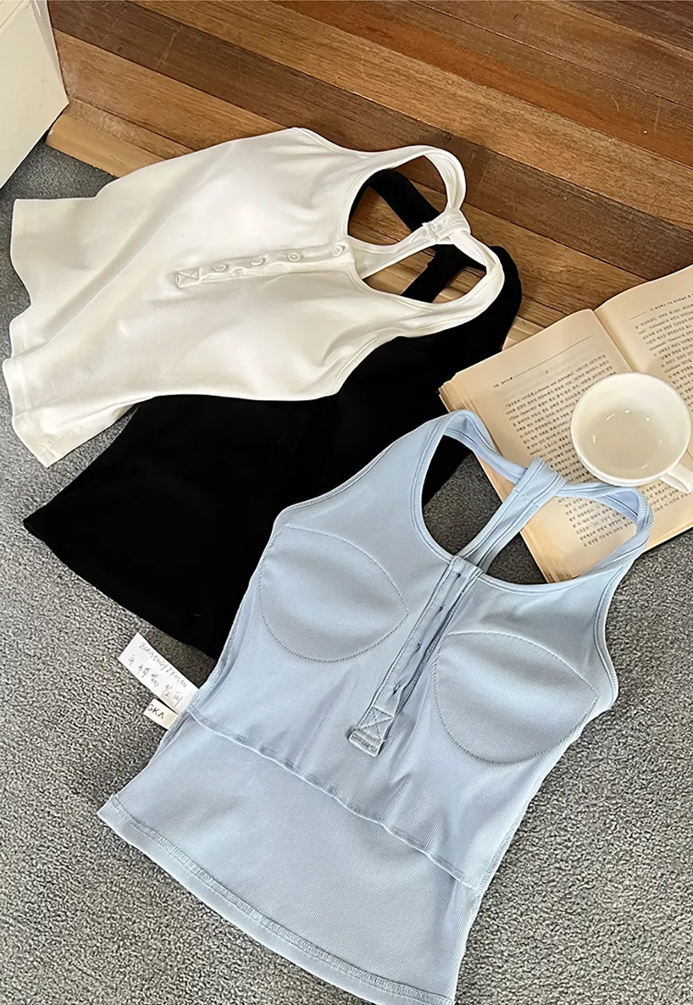 Sleeveless Halter Neck Top with Front Placket