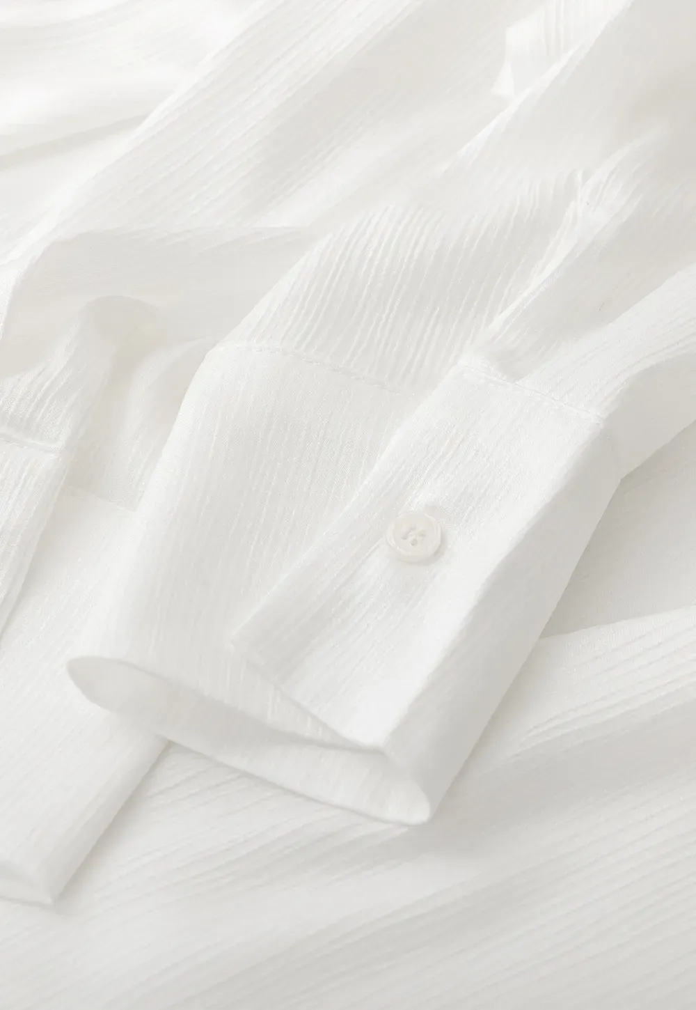 Ribbed Long Sleeve Shirt with Tie Neck Detail