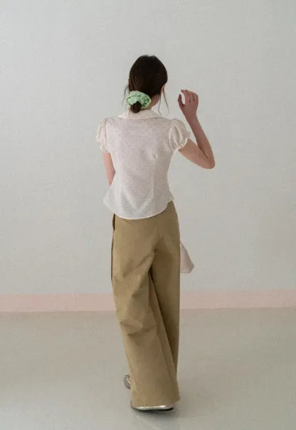 Wide Leg Pleated Casual Pants