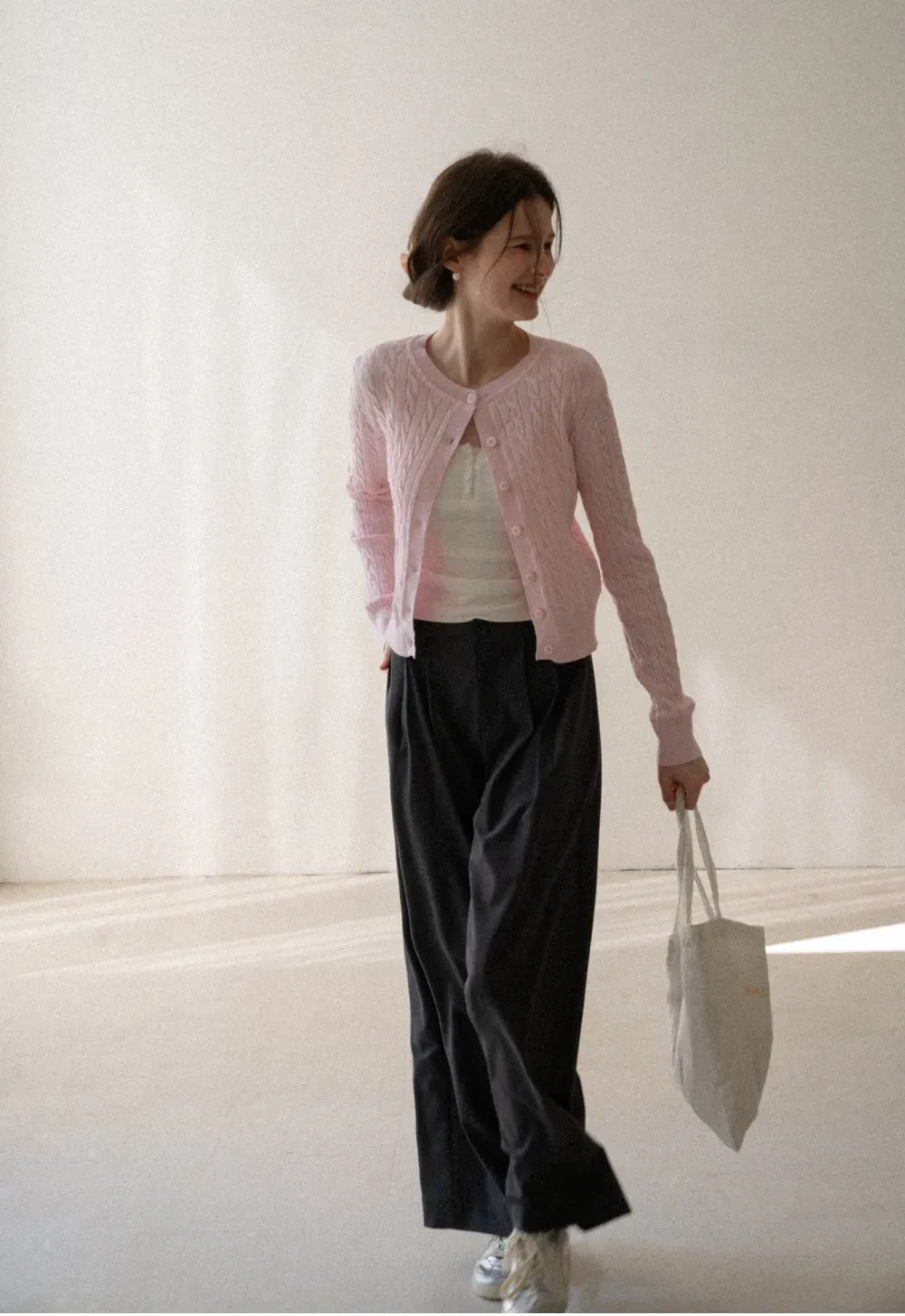 Lace Trim Button Front Tank Top