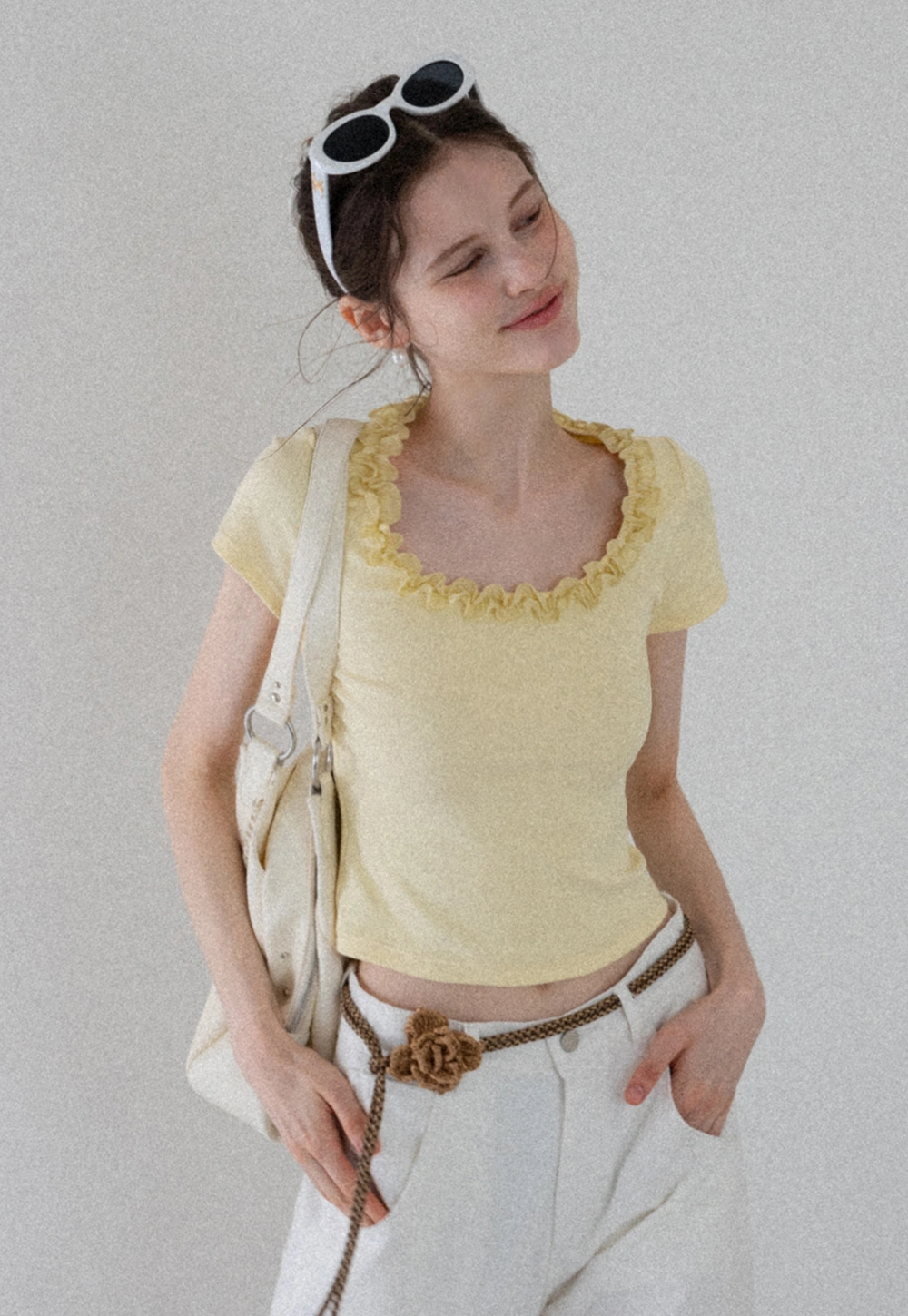 Women's Ruffle-Trim Scoopneck Tee