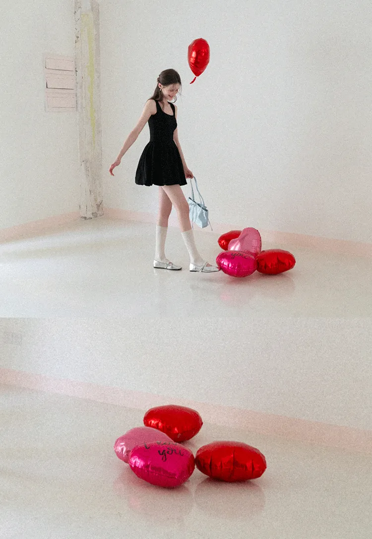 Sleeveless Square Neck Flared Mini Dress