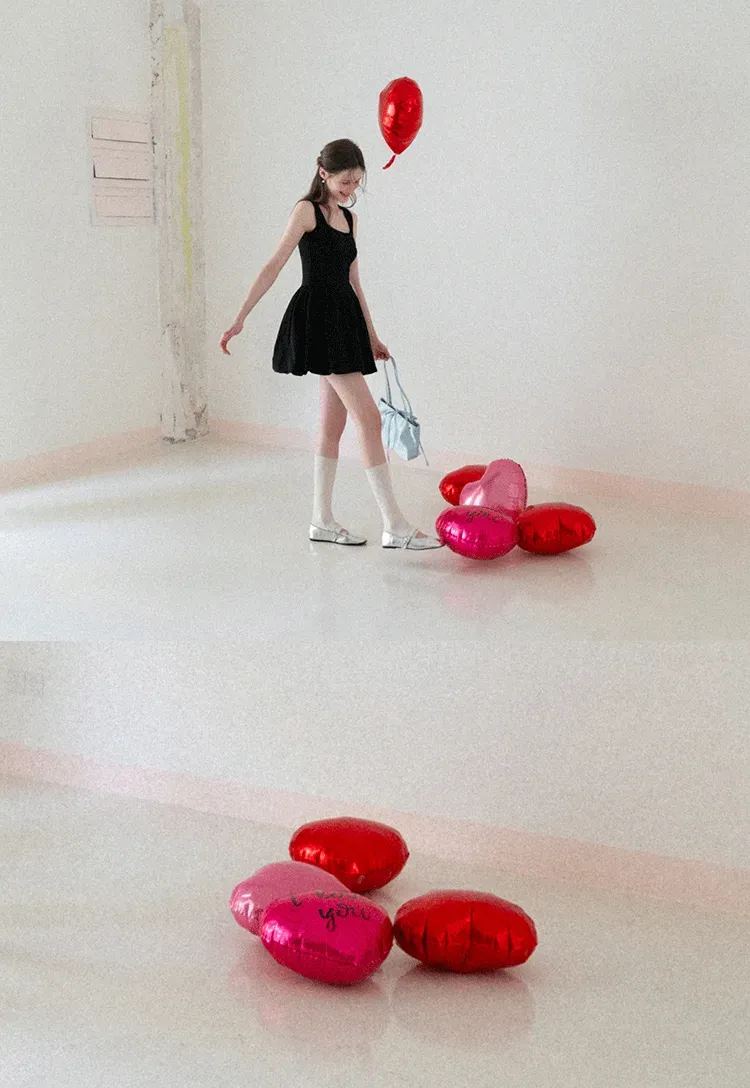 Sleeveless Square Neck Flared Mini Dress