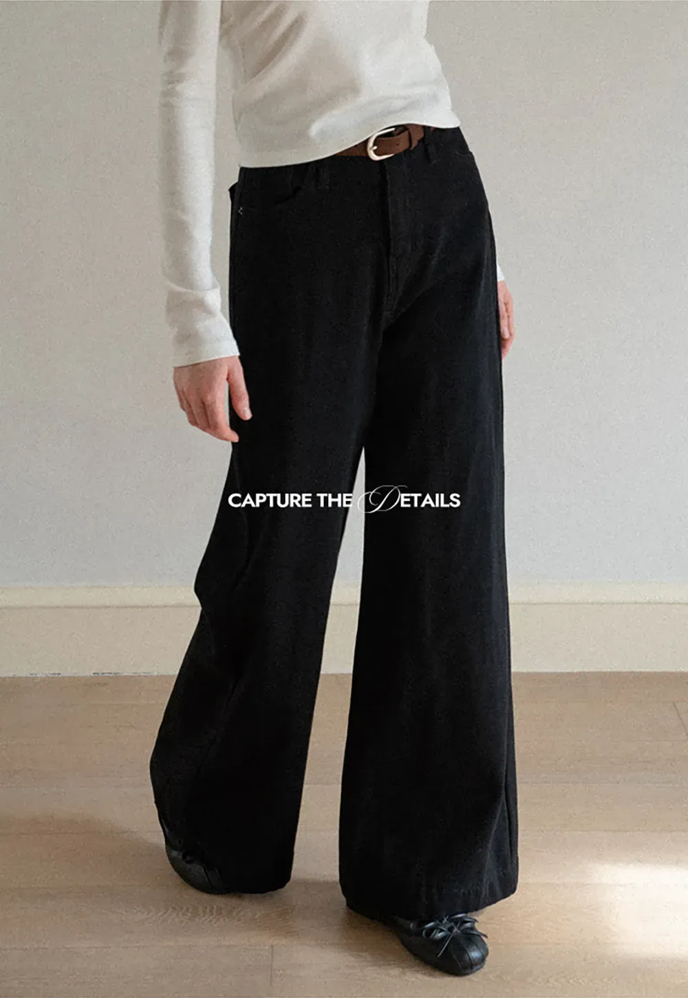 Wide Leg Denim Jeans with Belt Loop