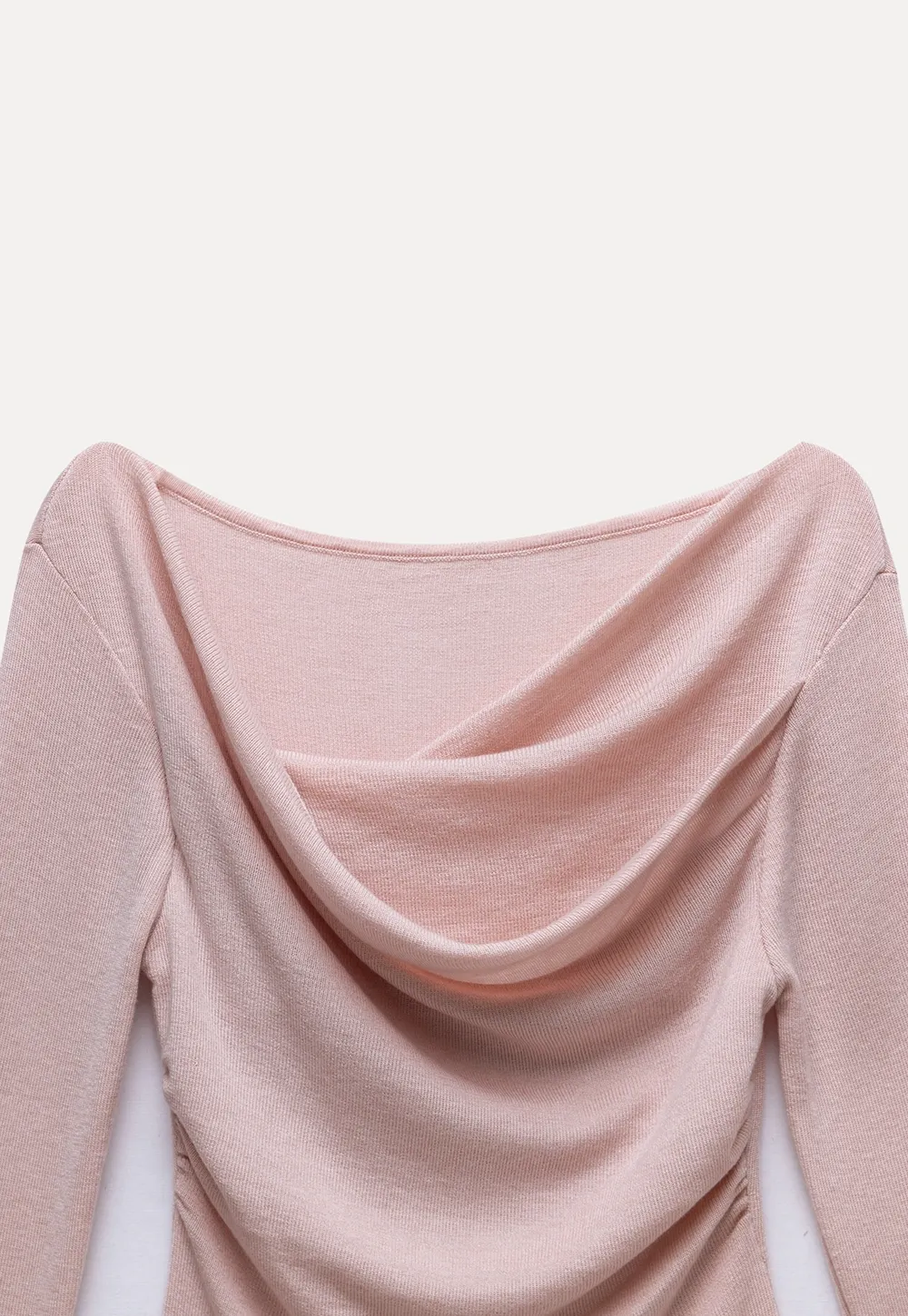 Womens Draped Cowl Neck Slim Fit Tops