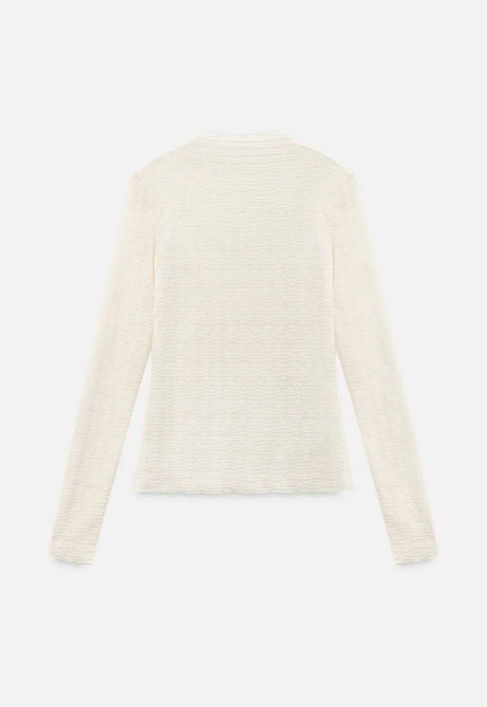 Elegant textured long sleeve top with subtle pattern design