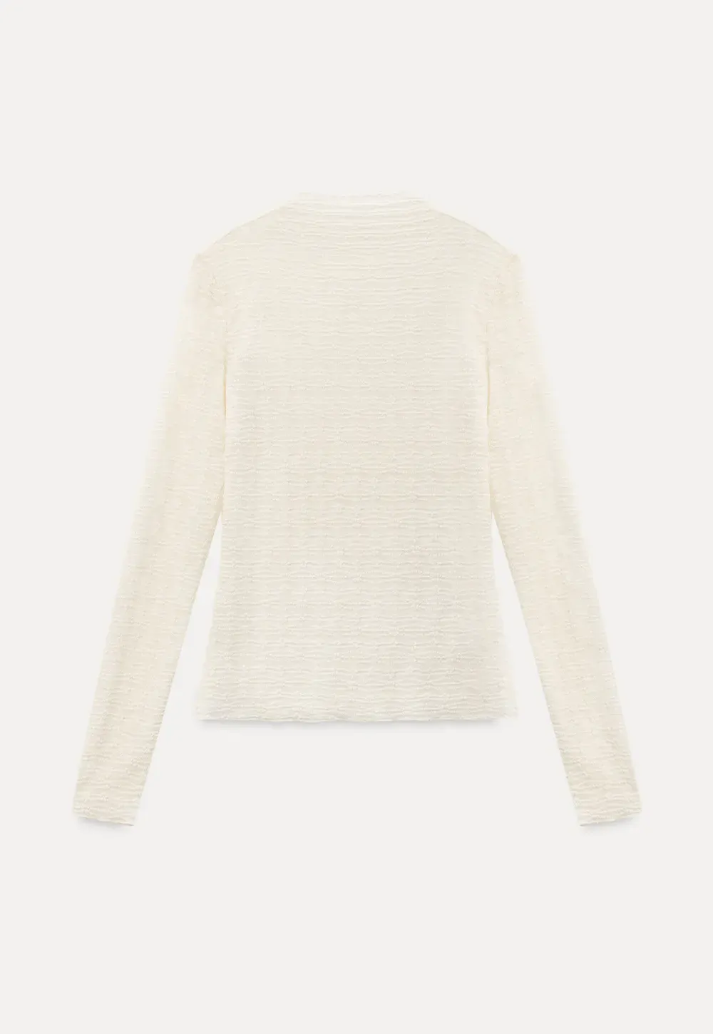 Elegant textured long sleeve top with subtle pattern design